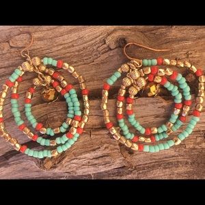 Beaded hoop earrings